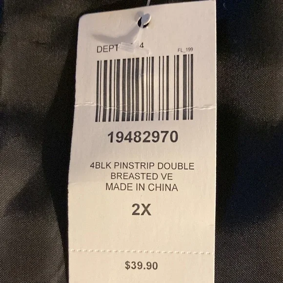 Social Collision (Hot Topic) 2X Black & White Pinstripe Double Breasted Vest - Picture 5 of 5